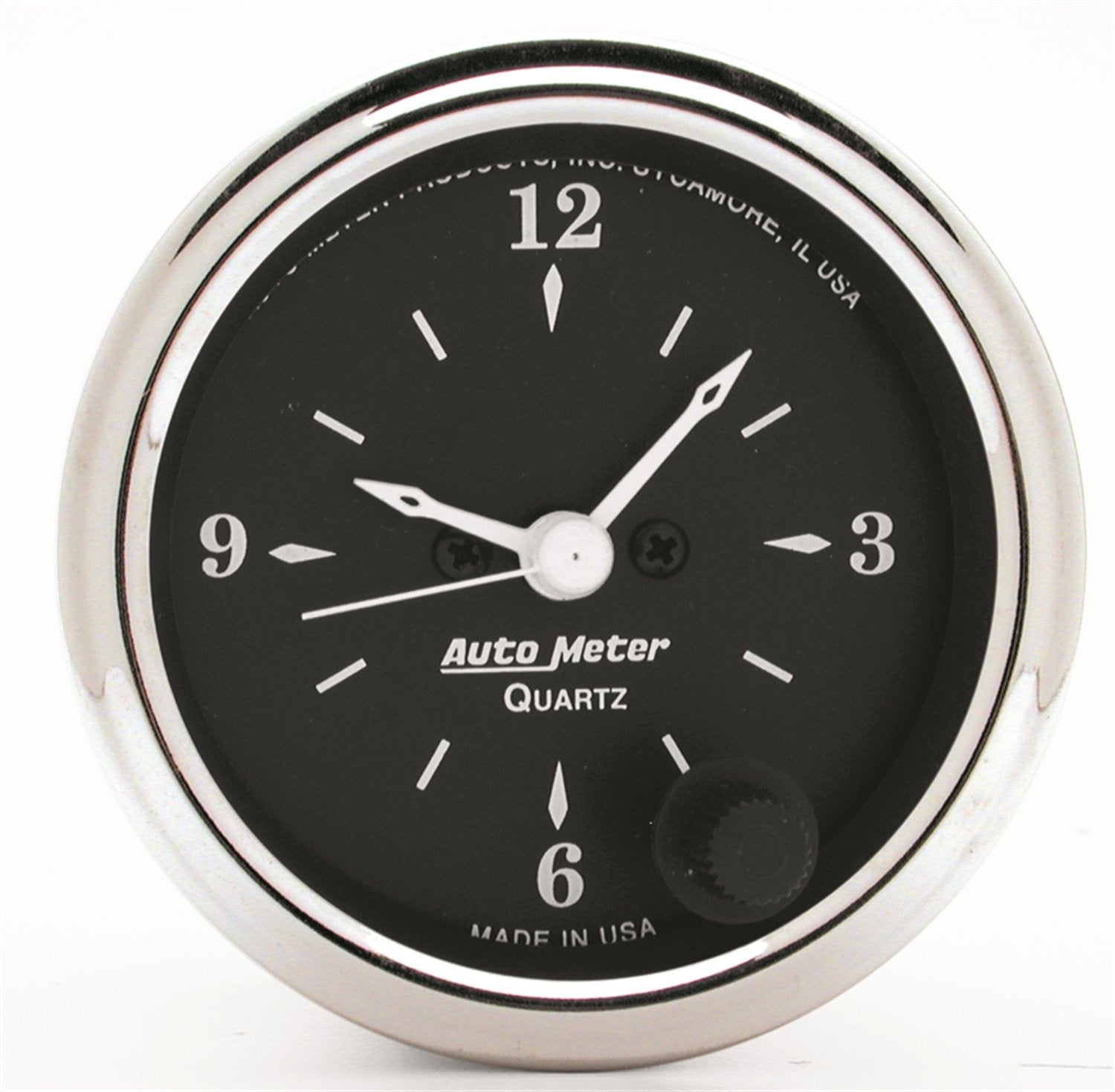 AUTO METER Old TYME 1785 Black Clock, 2.3125 in.