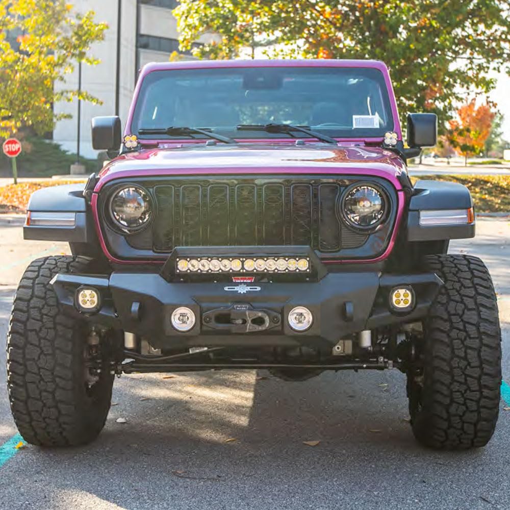 Front Shorty Bumper With Winch Plate For 18-25 Jeep Wrangler JL 2-4 Door 20-25 Gladiator