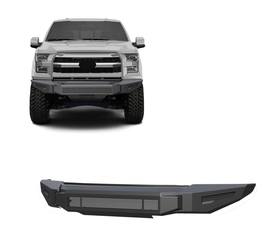 Armour II Black Horse Heavy Duty Modular Front Bumper Modular Matte Black Compatible with 2015-2017 Ford F-150-AFB-F116-BU