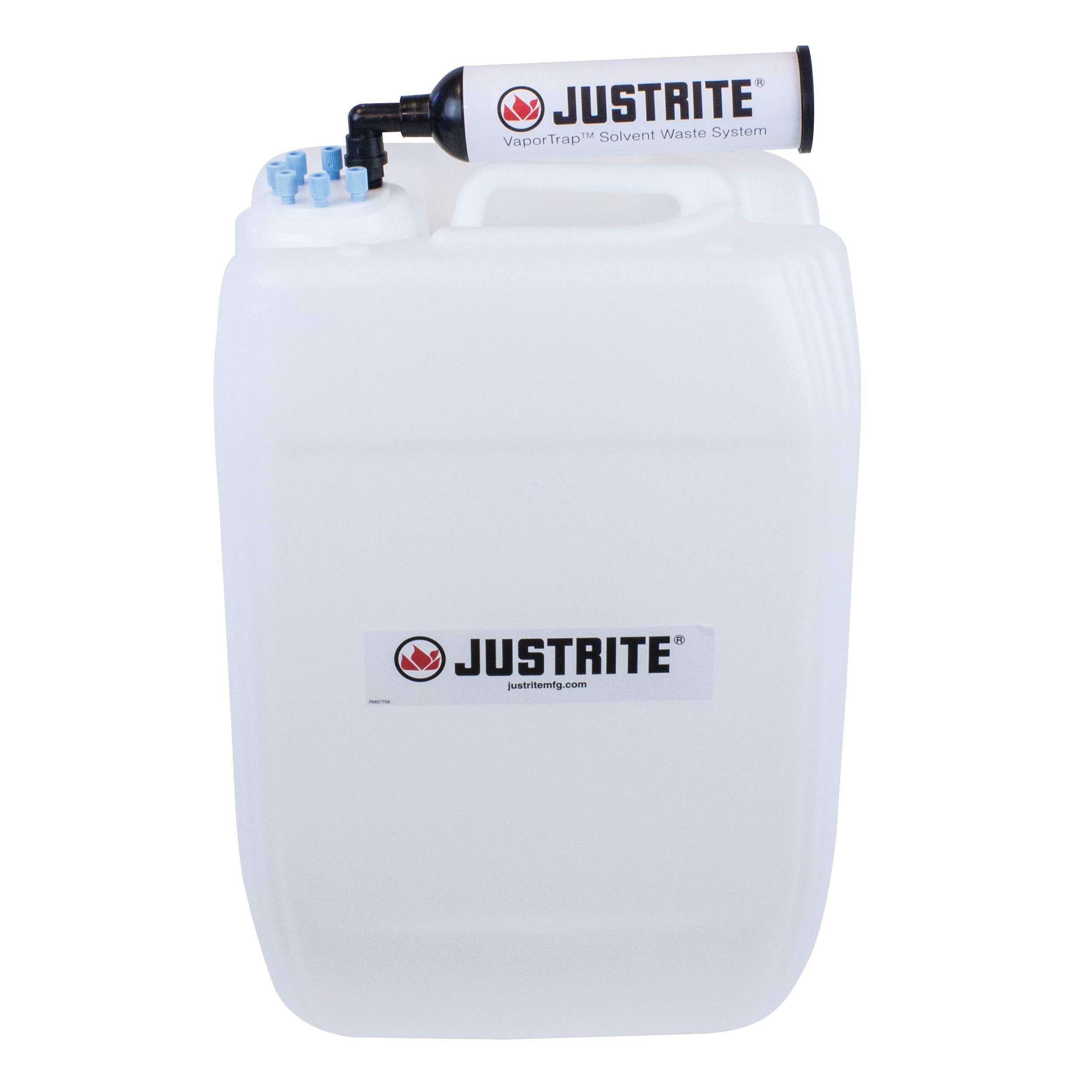 VaporTrap Justrite 12839 Carboy with Filter Kit, 70mm, 20L, 6 Ports