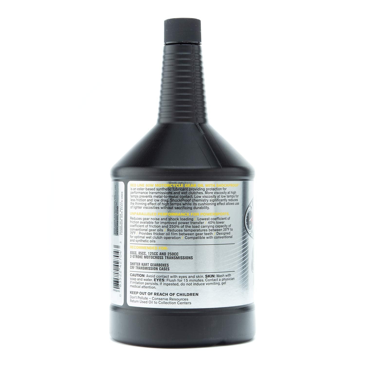 Synthetic Red Line 42704 80W Motorcycle Gear Oil with Shockproof - 1 Quart