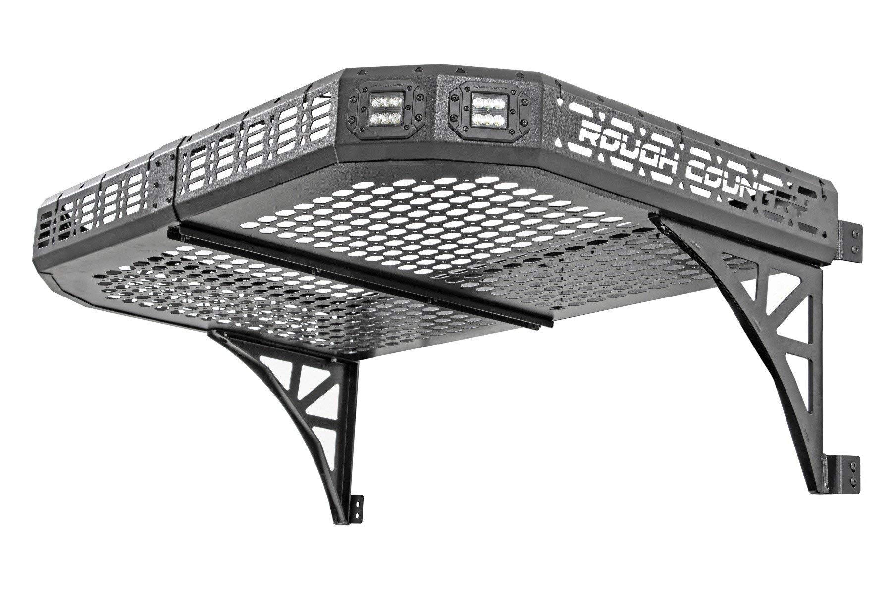 Rough Country Rear Cargo Rack for Ranger Polaris 1000 & XP 1000 - Heavy-Duty Steel with Tie-Down Mesh Panels, Easy Bolt-On Install