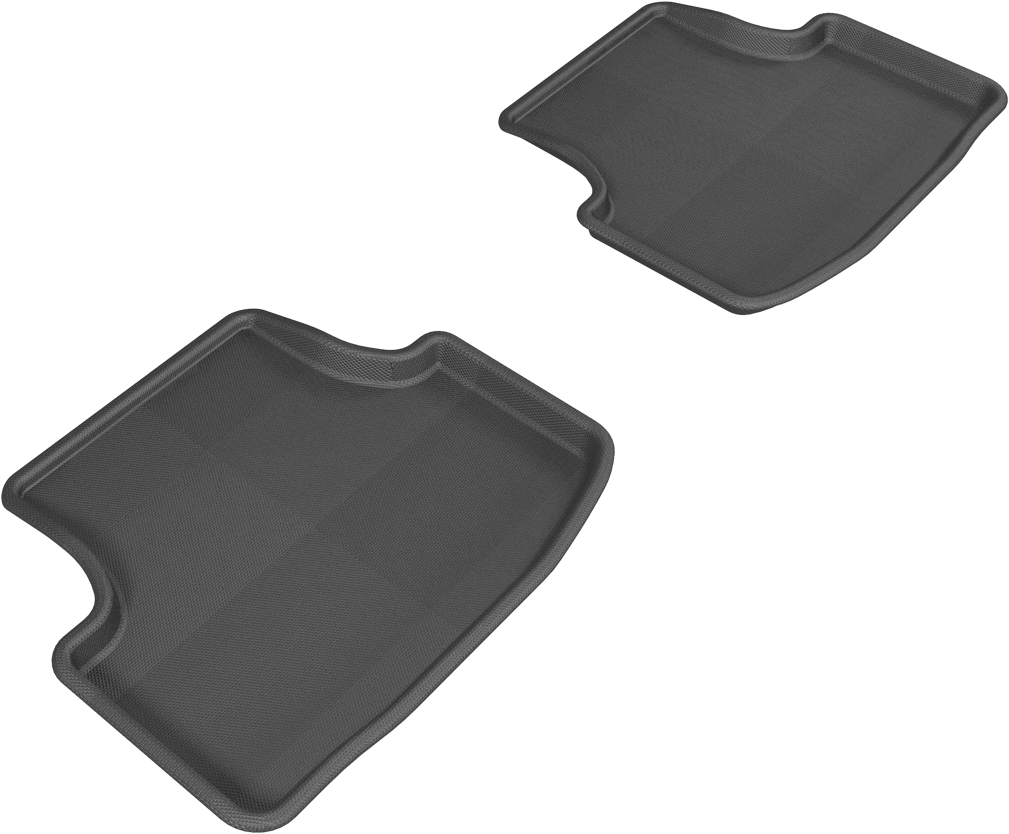 3D MAXpider Floor Mats All-Weather for Volkswagen Golf/Golf Alltrack/Golf GTI/Golf R/Golf Sportwagen 2015-2018 Custom Fit Car Liners, Kagu Series (2nd Row, Black)
