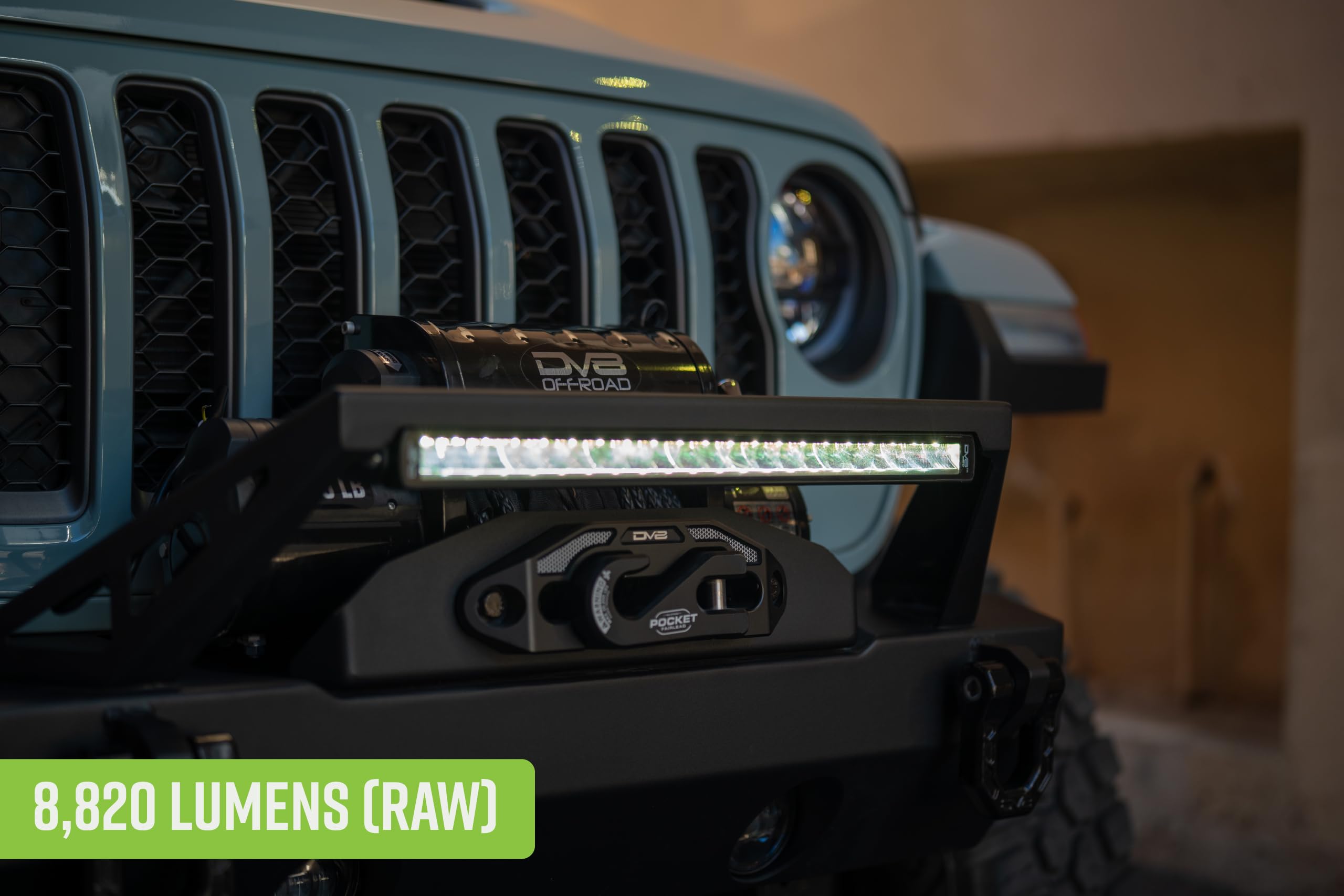 20-Inch DV8 Offroad Halo Elite Single Row Light Bar with Accent Light | Flood & Spot Pattern | Driving & Off-Road Modes | 8,820 Lumens | 5700K Main Light | Amber or Clear Accent