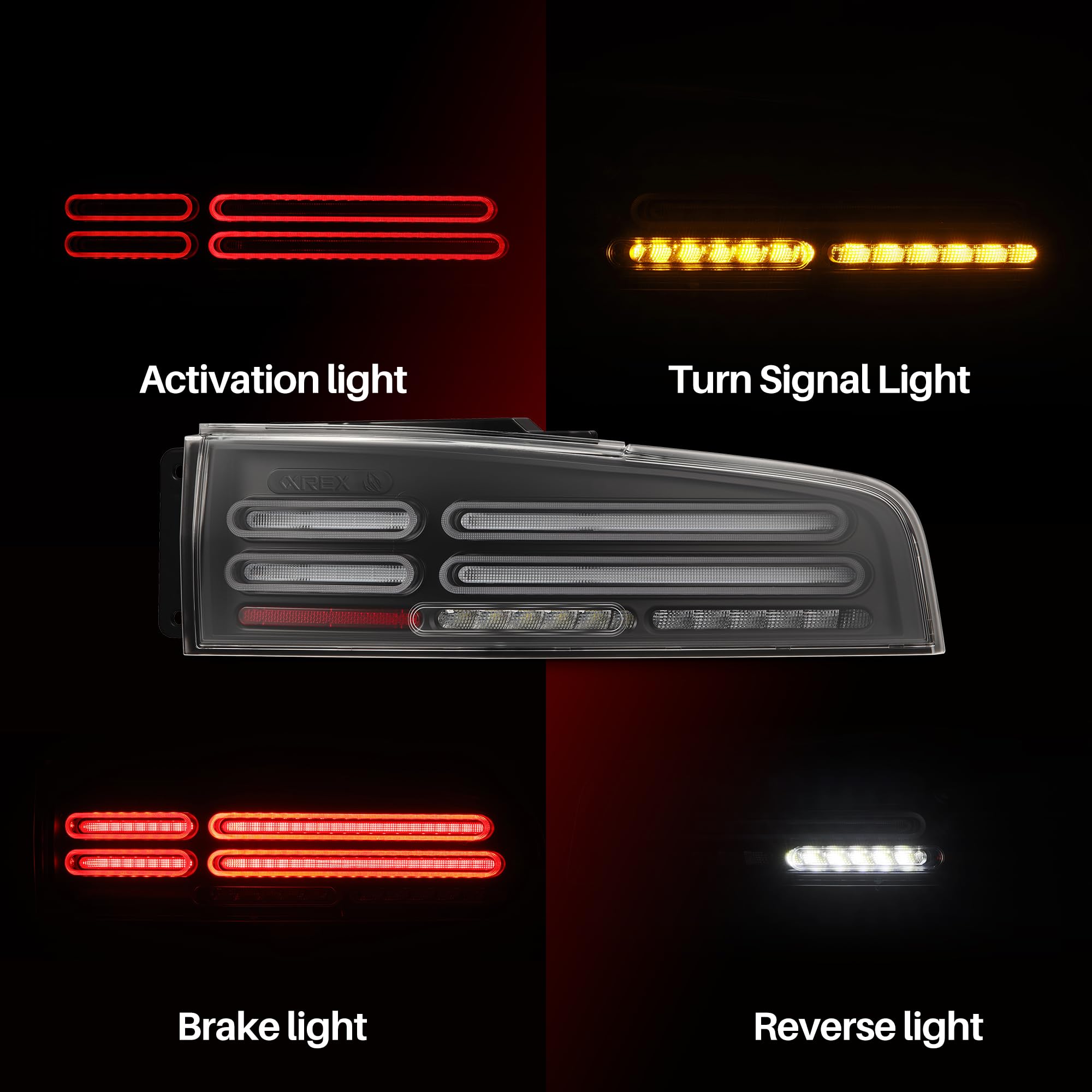 NOVA-Series Alpharex LED Tail Lights Compatible With 23-25 Nissan Z Quad-Loop Style Black