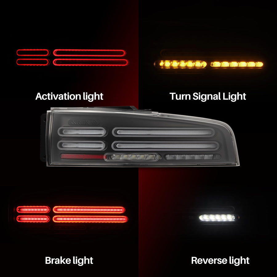 NOVA-Series Alpharex LED Tail Lights Compatible With 23-25 Nissan Z Quad-Loop Style Black