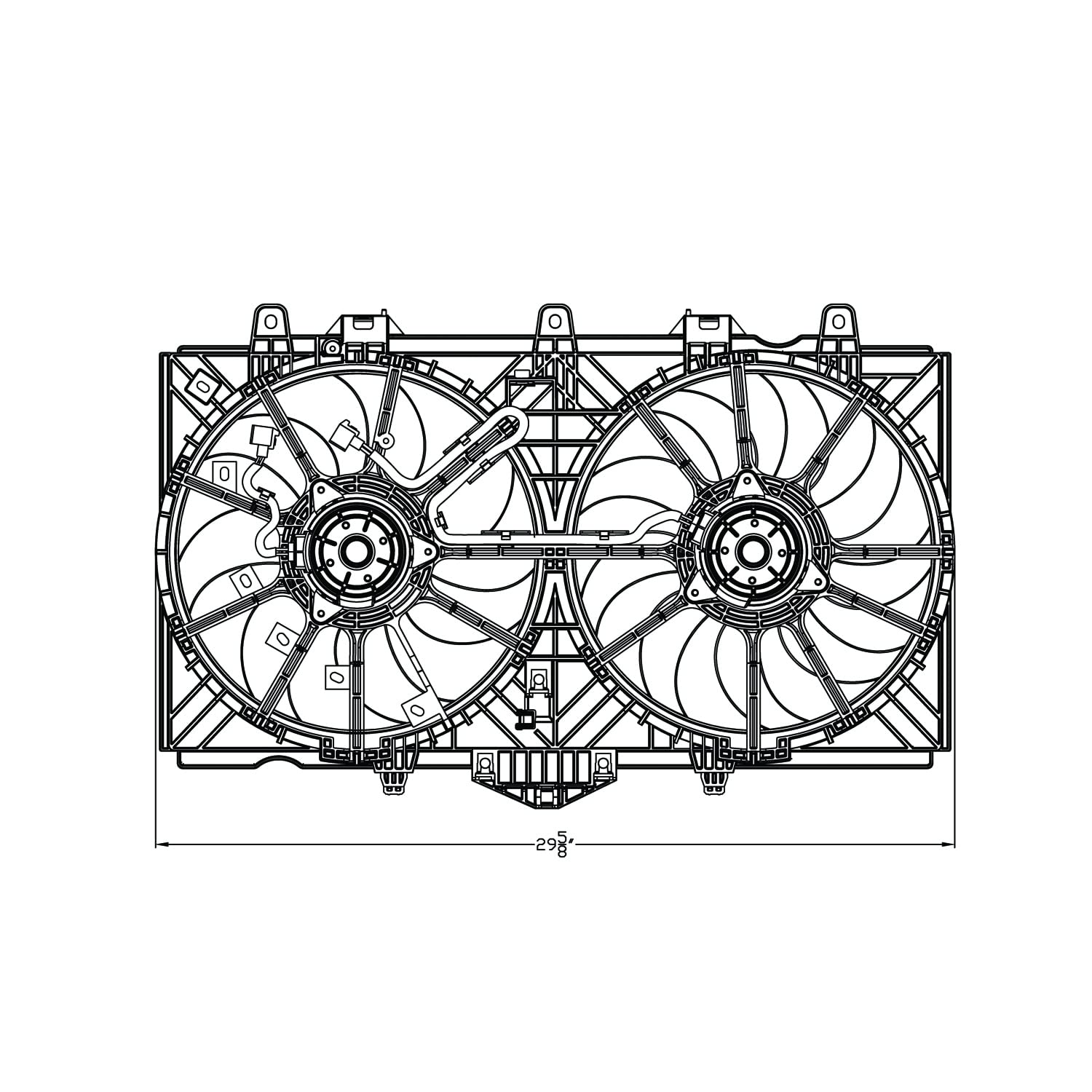 Replacement TYC 623080 Cooling Fan Assembly for Infiniti Q50