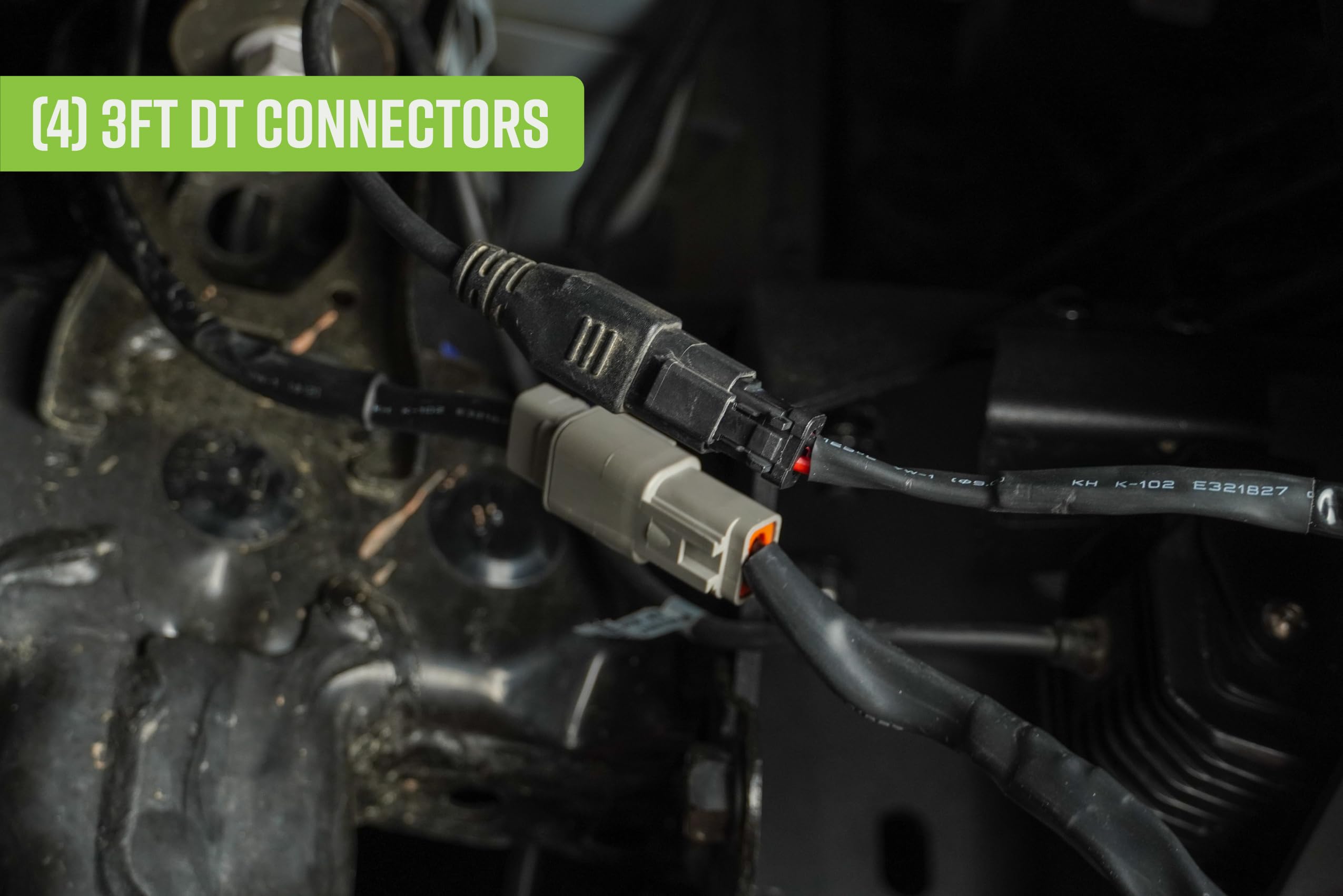 4-Way DV8 Offroad 1-DTP to 4-DTP Plug Harness | (4) 3ft DT Connectors | Runs DV8 Light Configurations | Weathertight DT Connectors/Wire Connections | 16 AWG Wiring | Pairs w/ DV8's 60 AMP Wire Harness