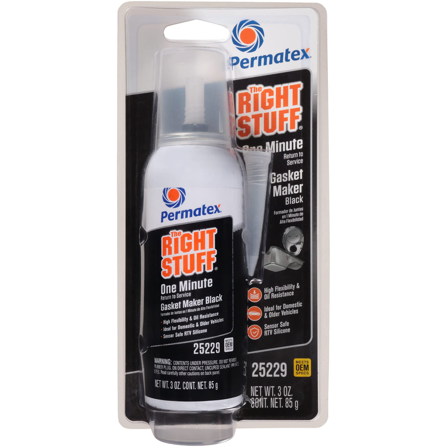 The Right Stuff Permatex 25229 1 Minute Black Gasket Maker, 3 oz.