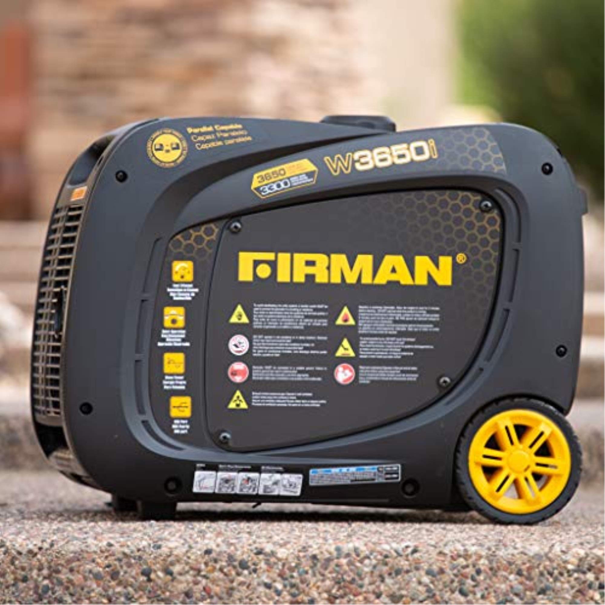 W03381 Firman Inverter 3650/3300W Recoil Start Gasoline Powered Parallel Ready Portable Generator