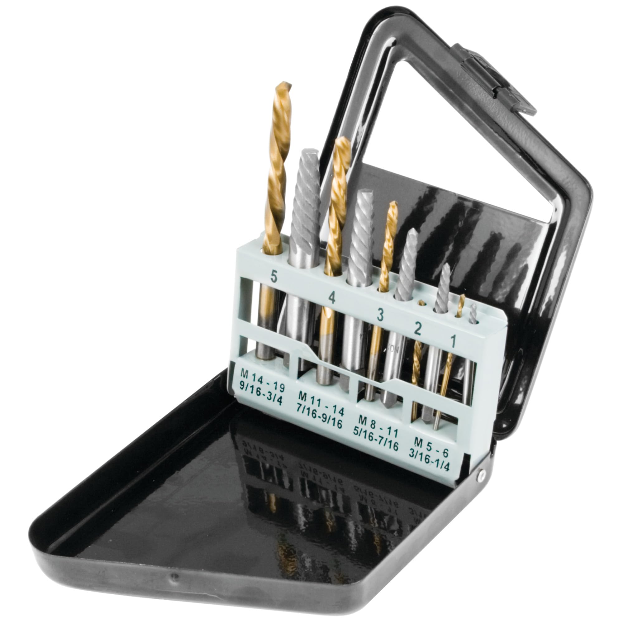 10-Piece Performance Tool W8697 Spiral Flute Screw Extractor Set