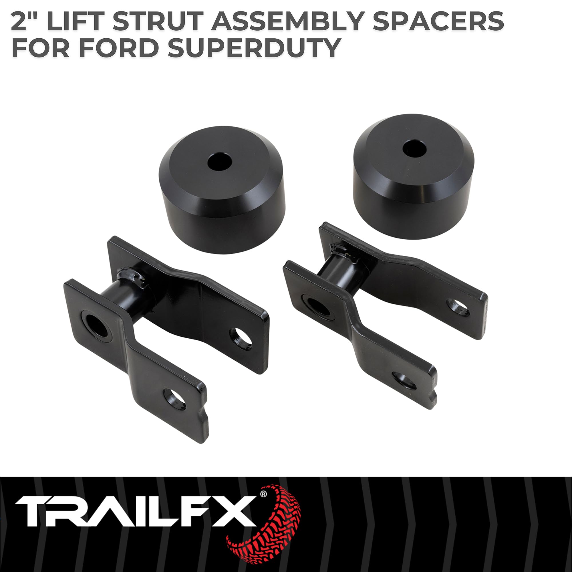 TrailFX Leveling Kit F-250 Super Duty and F-350 Super Duty Fits Four Wheel Drive 2017-2024 Coil Spring 2 Inch Spacers Anodized Aluminum Includes Installation Hardware TrailFX F20LL4