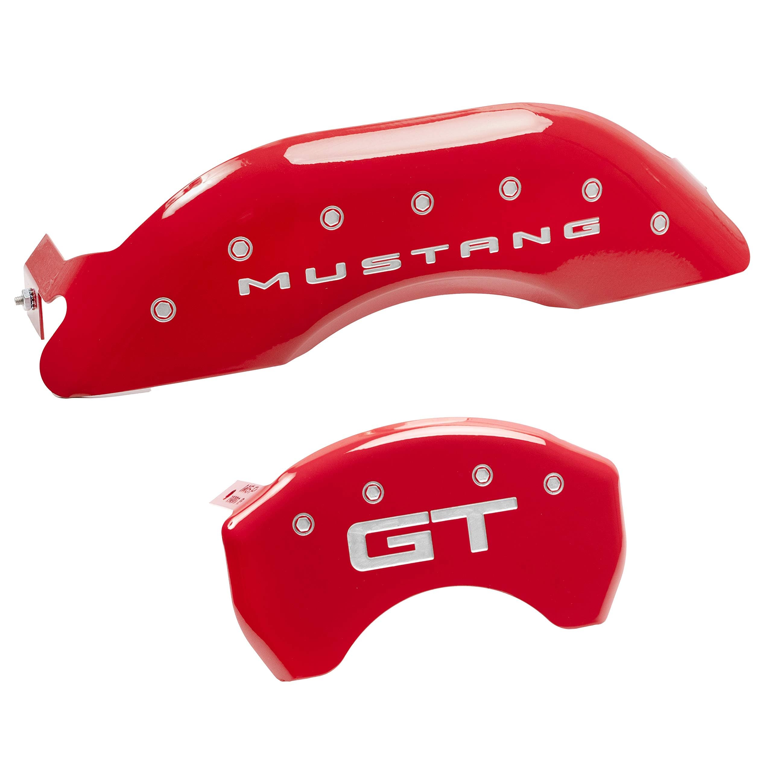Brake Caliper Covers MGP - 2015-2023 Ford Mustang - Front and Rear Set - Mustang/GT Logo – Red