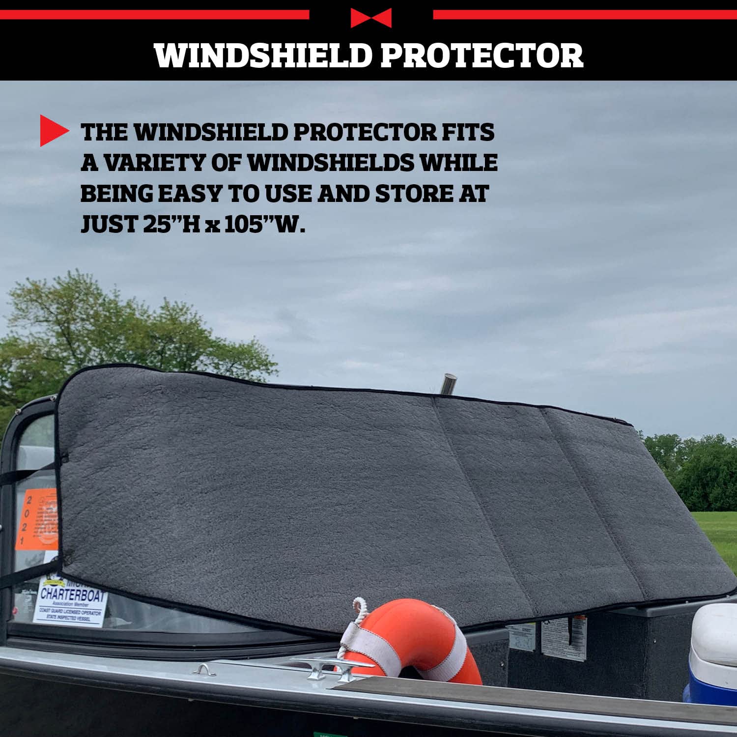 TruXedo Boat Windshield Protector by RealTruck | 1117432 | Universal Fitment