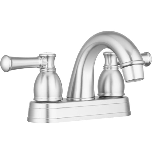 Dura Faucet Two Handle Arc Spout Bathroom Faucet RV (Brushed Satin Nickel) - for Recreational Vehicles, Motorhomes, Travel Trailers and More