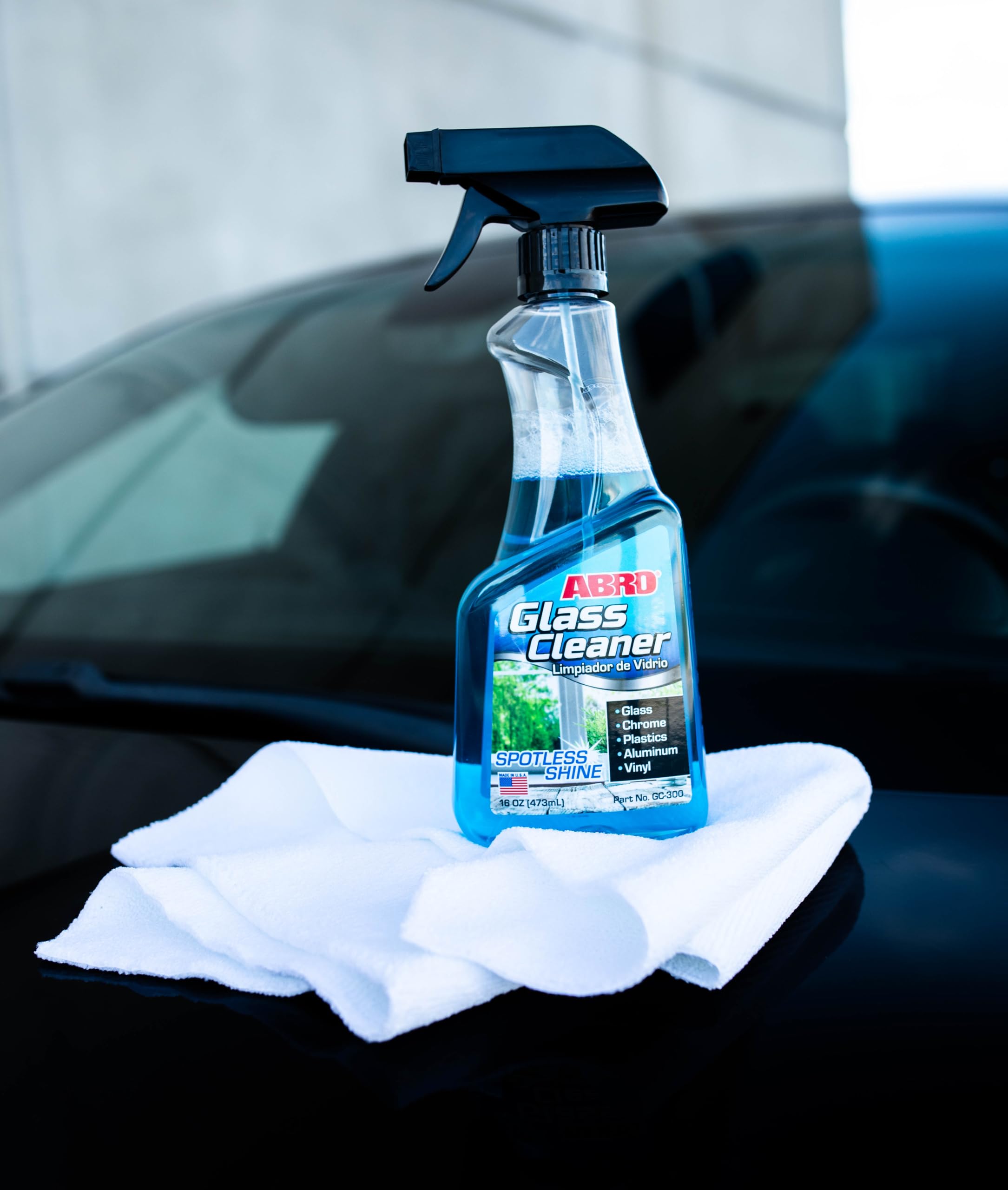 16 oz. ABRO Glass Cleaner, Cleaning Supplies, Car Accessories, Car Window Cleaner, Glass Cleaner Spray, Remove Dirt and Grime, Streak Free Results
