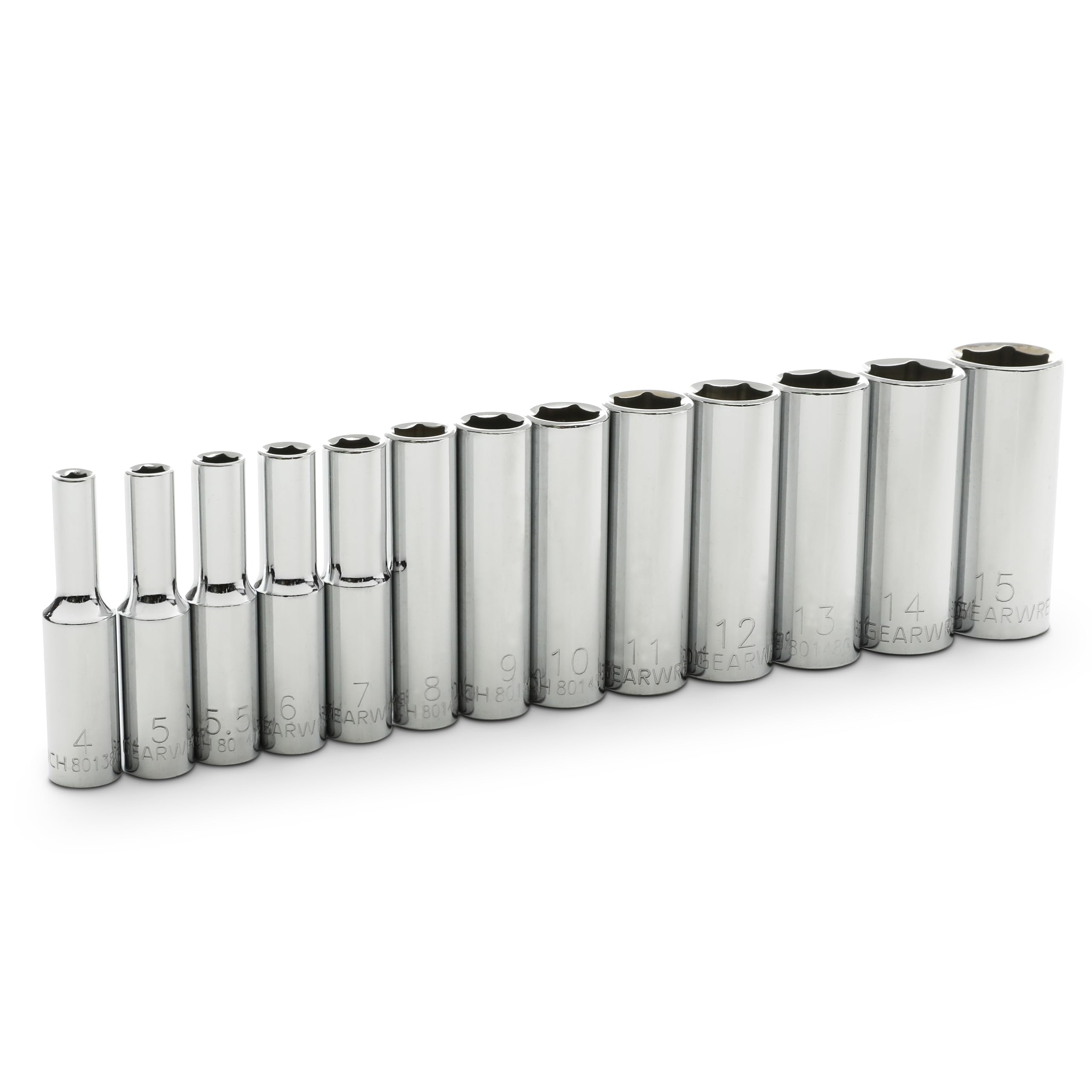 13 Pc. GEARWRENCH 1/4" Drive 6 Pt. Deep Metric Socket Set - 80304