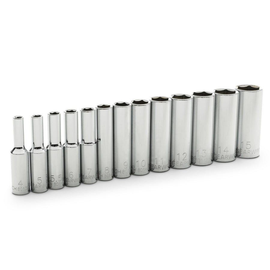 13 Pc. GEARWRENCH 1/4" Drive 6 Pt. Deep Metric Socket Set - 80304