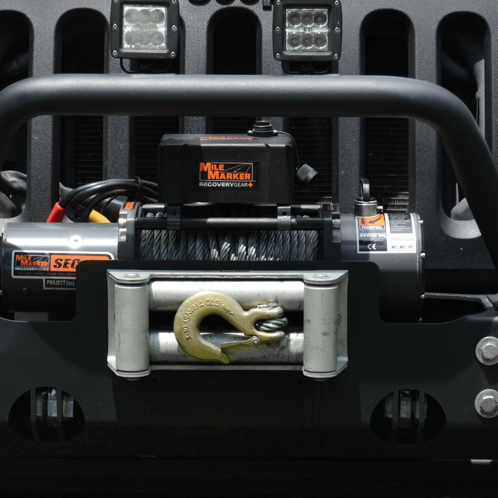 Mile Marker Universal WH-10 Silver Roller Fairlead | Compatible with 8000 - 12,000 Pound Hydraulic Winches and 8000 - 15,000 Pound Electric Winches