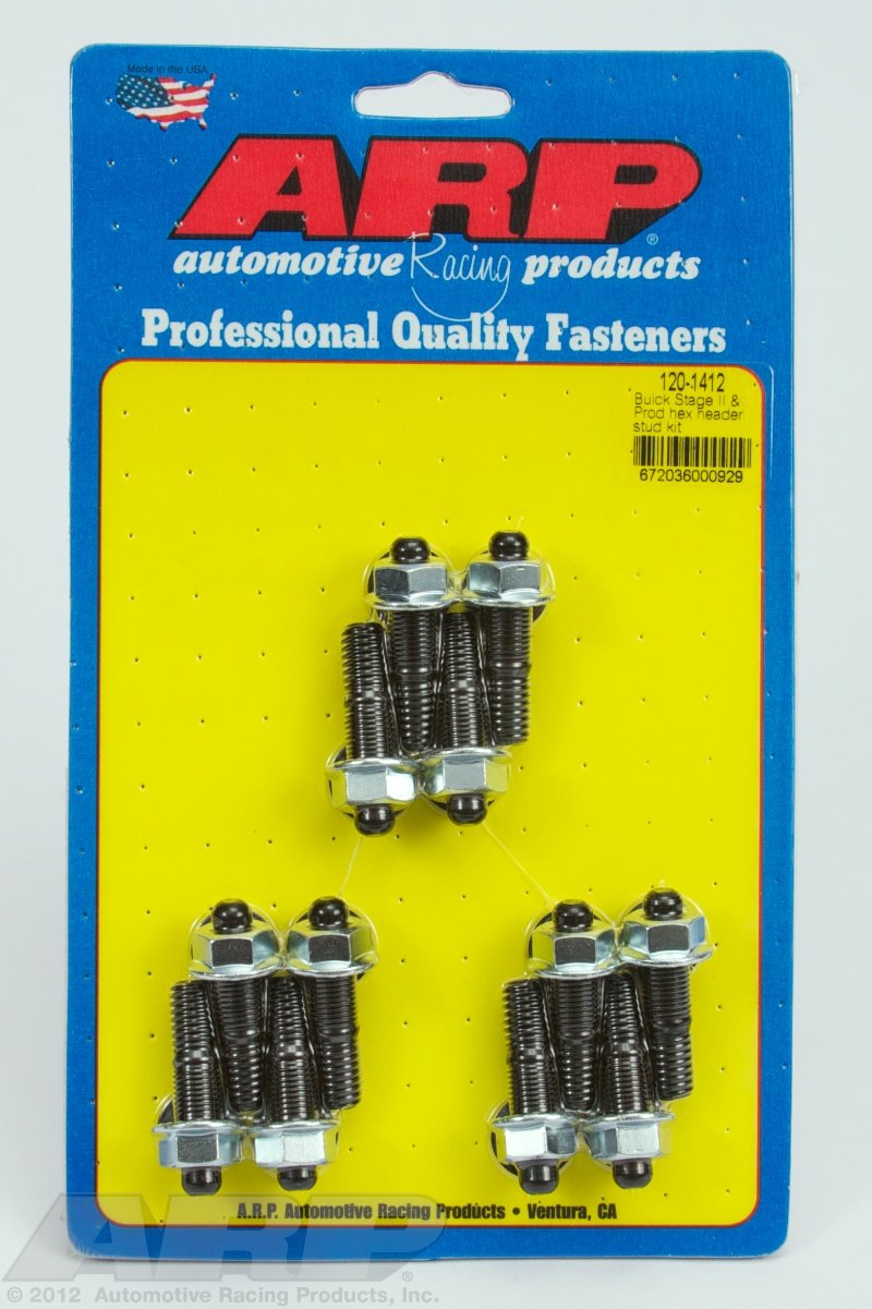 Header Stud ARP 1.670"OAL Hex Black Oxide compatible with Buick 3.8L V6