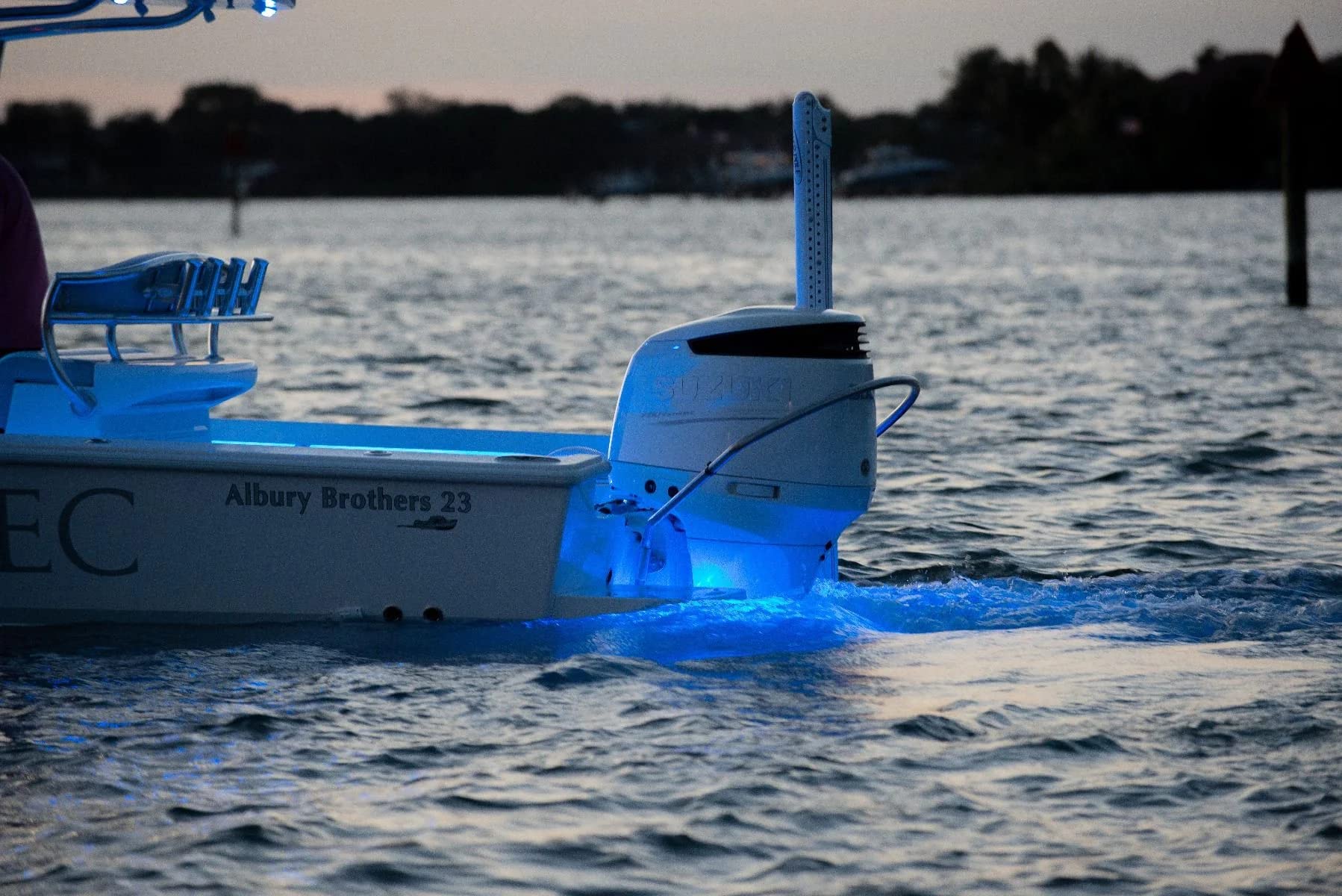 SeaBlaze Mini Lumitec Underwater LED Boat Lights - 700 Lumens, Marine Grade, Fishing, Dinghy, Skiff - Sold as a Pair - Made in the USA, Blue