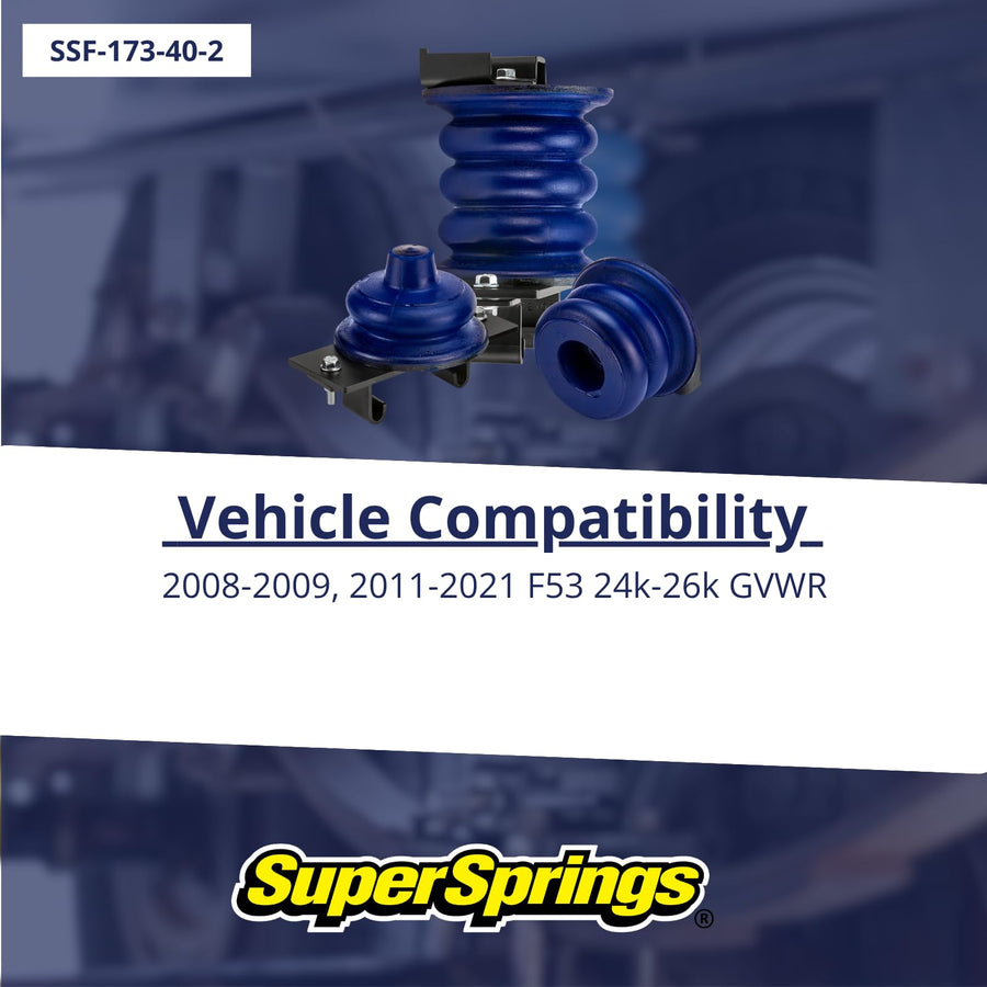 SumoSprings Front Rebel for Ford F-53 | SuperSprings SSF-173-40-2 | Left/Right Pair | 3000 (lb) Capacity at 50% Compression | Made in the USA, blue