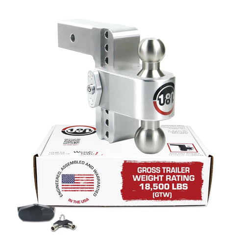 Weigh Safe Adjustable Hitch Trailer Ball Mount - 6" Adjustable Drop Hitch for 2.5" Receiver - Premium Heavy Duty Aluminum Trailer Tow Hitch w/ Stainless Steel Tow Balls (2" & 2 5/16") - 18,500 GTW