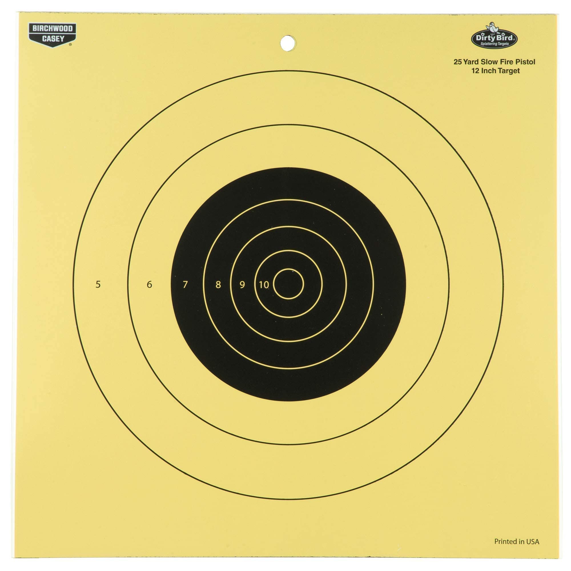 Birchwood Casey Dirty Bird Non-Adhesive Reactive Targets Practice Shooting for Indoor and Outdoor Use, 12" 25 Yard - 12 Targets