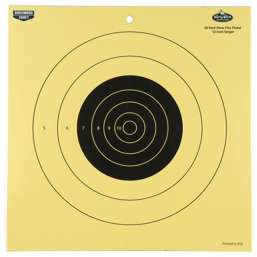 Birchwood Casey Dirty Bird Non-Adhesive Reactive Targets Practice Shooting for Indoor and Outdoor Use, 12" 25 Yard - 12 Targets