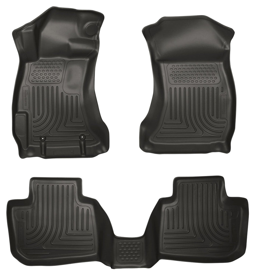 Weatherbeater Husky Liners Floor Mats | Fits 2016-2017 Subaru Crosstrek; 2012-2016 Subaru Impreza | Front & 2nd Row, 3-pc Black - 99801