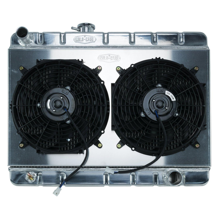 12 Inch Dual Fan Kit W/AC 66-67 GTO Aluminum Radiator MT Cold Case Radiators