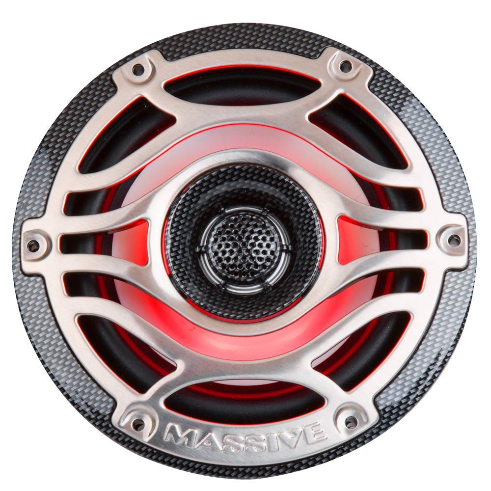 6.5” Marine Grade Coaxial Speakers Massive Audio T65S | 200W RMS / 400W Max, IP65 Rated, UV & Water Resistant, High-Fidelity Sound for Boats, UTV, ATV & Outdoor Audio Systems