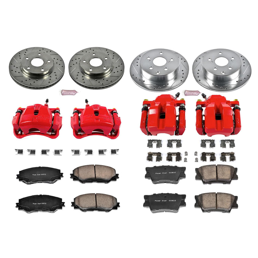 Power Stop Z23 KC4100 Evolution Sport Performance 1-Click Brake Kit with Caliper For Toyota RAV4 2006-2011 [Model Specific]