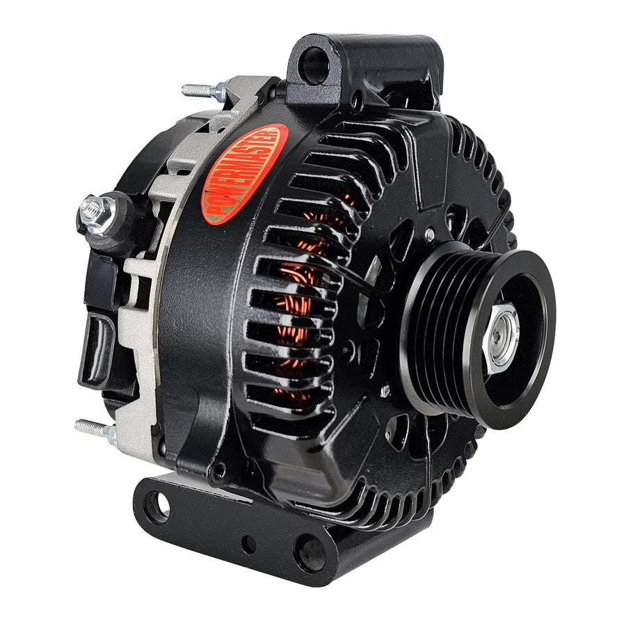 Black Powermaster 584051 Alternator (4G 200A 6 Groove Pulley Trans Mating 1 Wire)