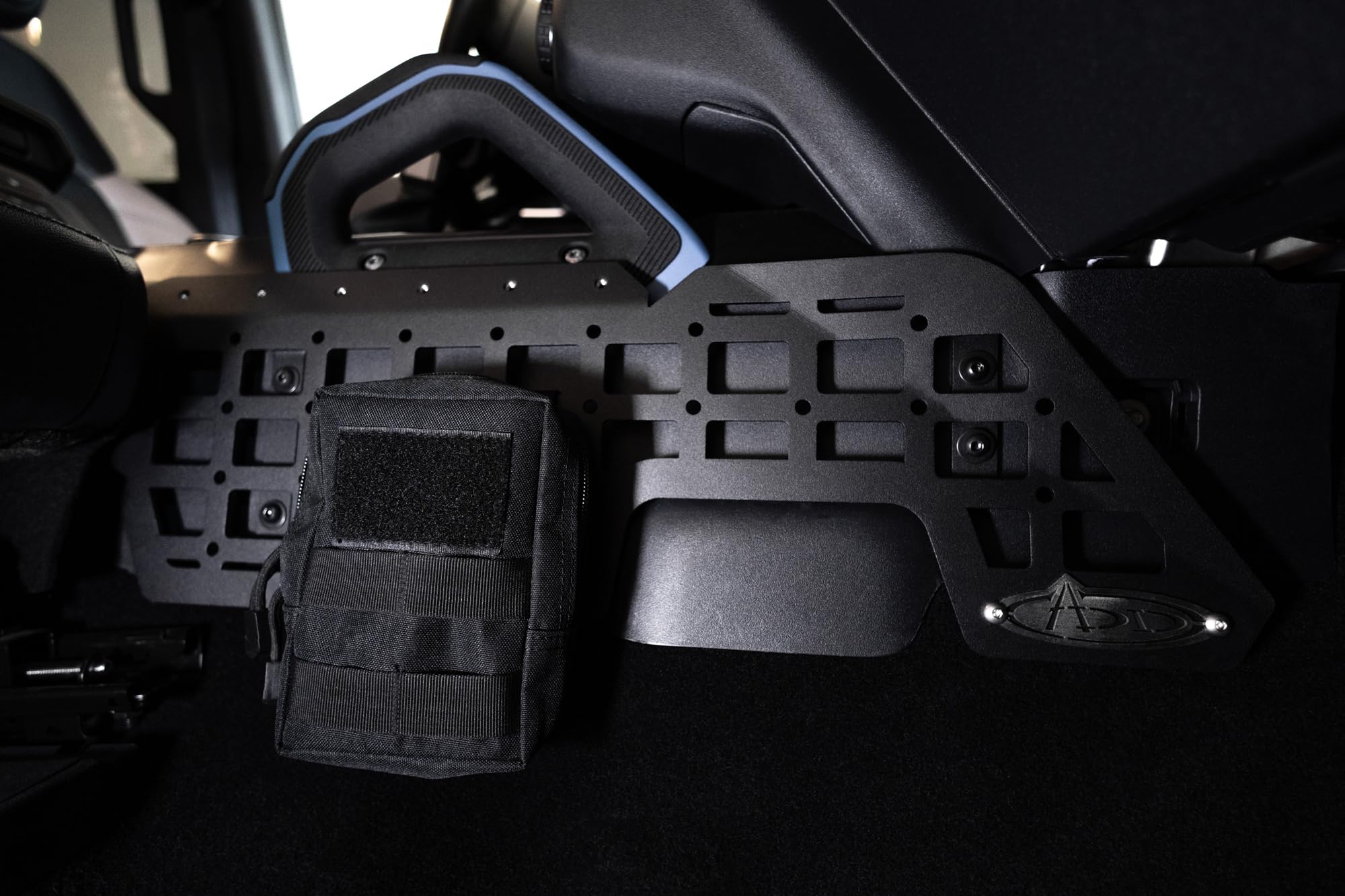 Molle Panels Center Console for The 2021-2024 Ford Bronco & 2022-2024 Ford Bronco Raptor | Digital Device Mounts | PEM Nuts for 10-24 Accessory Bolts | Made in America | Addictive Desert Designs