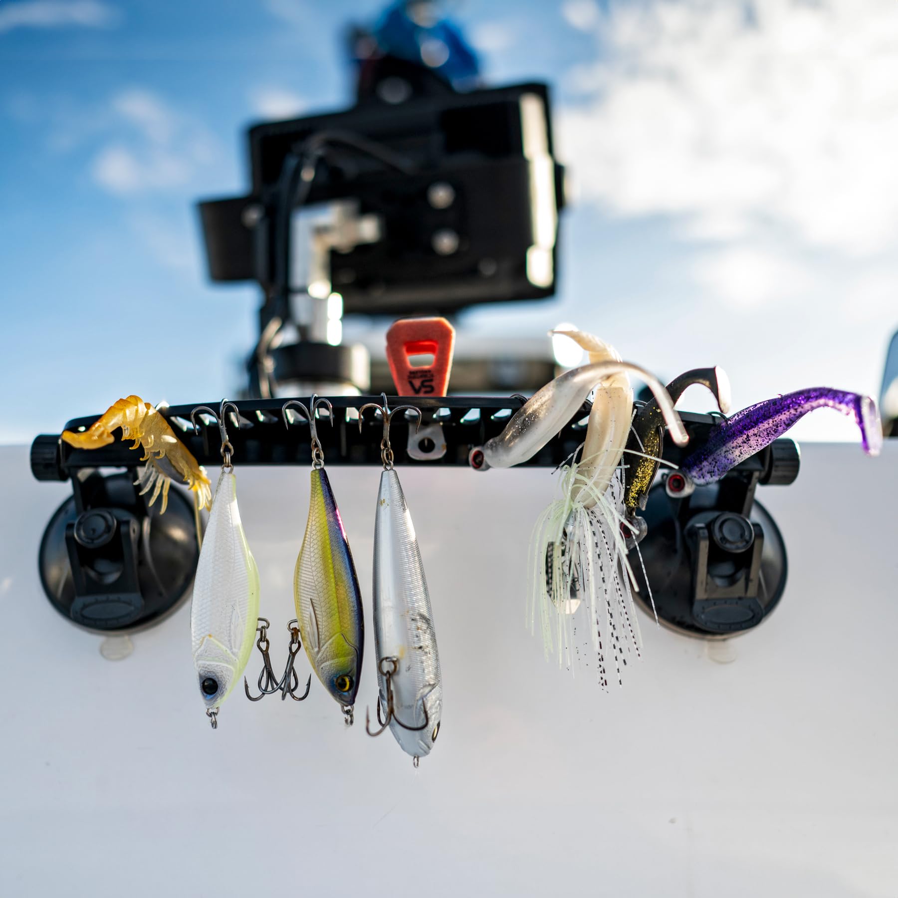 T-H Marine Lure Rack Tackle Titan | Strong Suction Cup Fishing Organizer for Boats | Fits Up to 25 Lures and Baits - Black