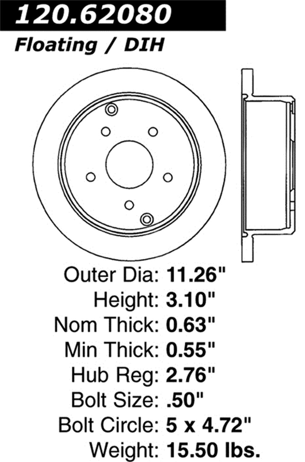 Sport Drilled/Slotted Brake Rotor StopTech 127.62080L (Rear Left), 1 Pack