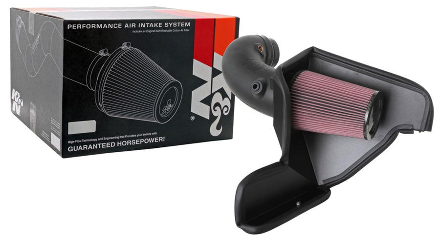 Cold Air Intake System K&N: High-Flow Air-Filter, Increase Performance & Horsepower: Compatible with 2020-2021 FORD Mustang Shelby GT500, 63-2515