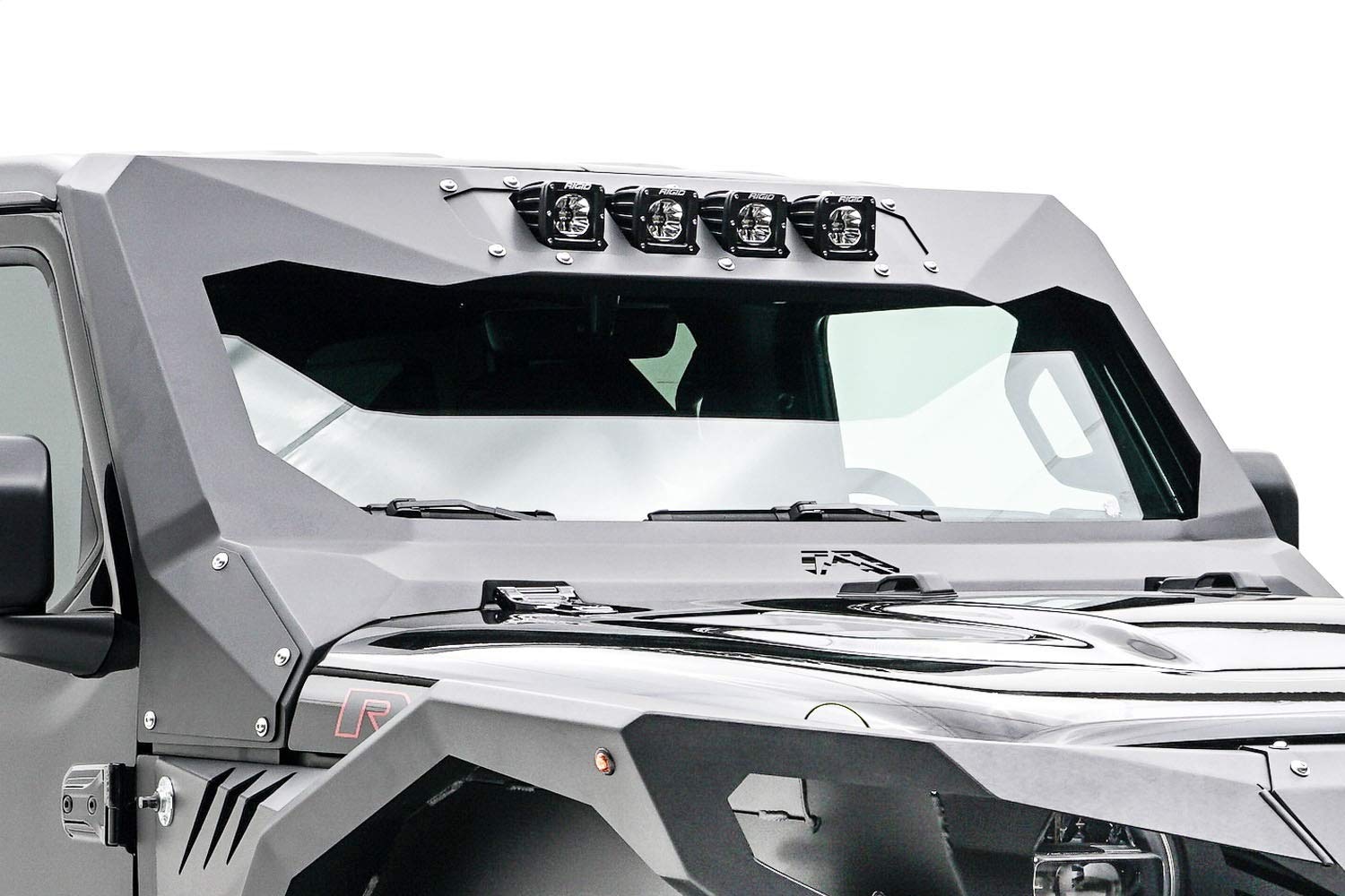 18-C Jeep Jl Fab Fours Vi-Cowl 4 Light Insert Bare Steel