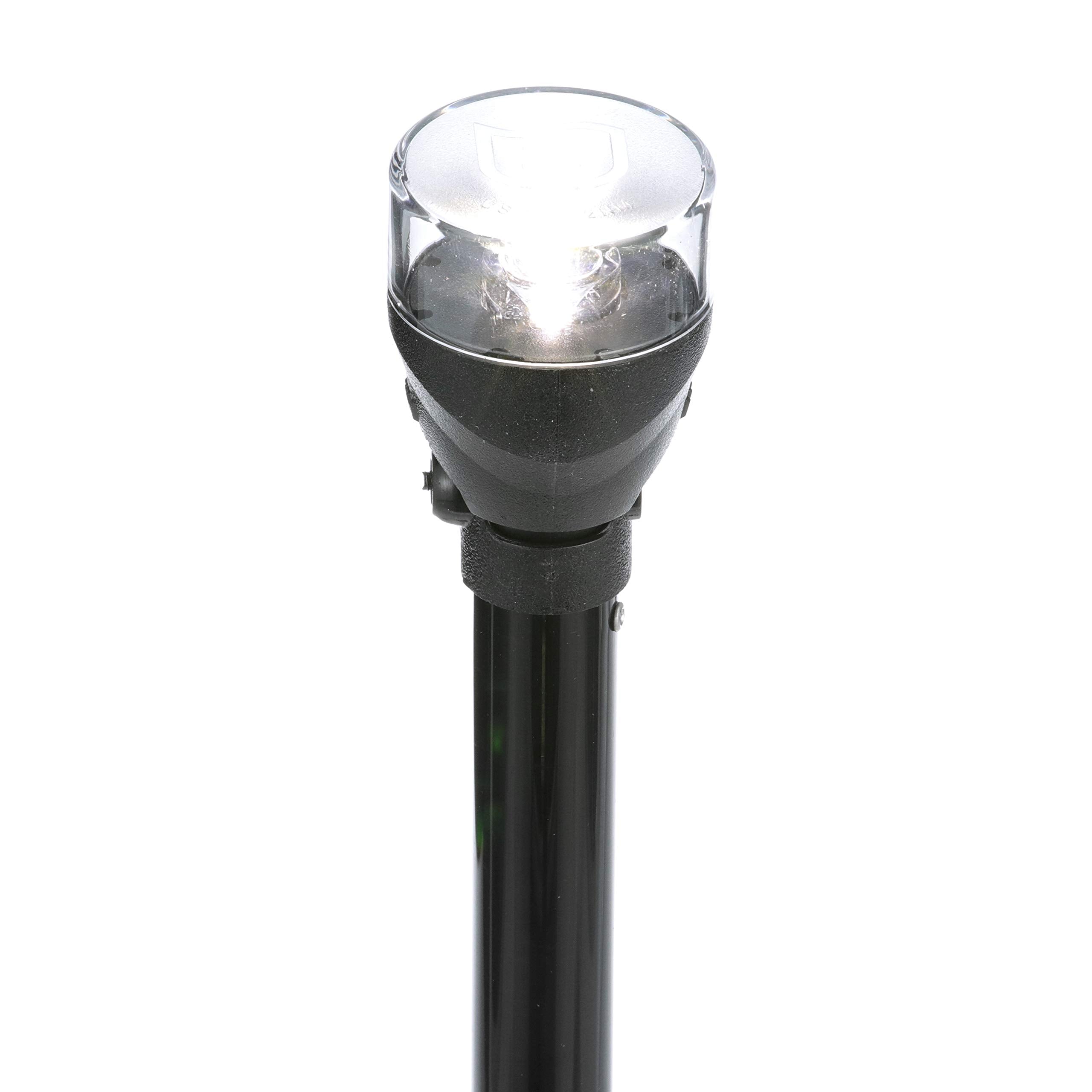 12-Inch Attwood 5558-P12A7 All-Round LED Fold Down Navigation Light Black Base
