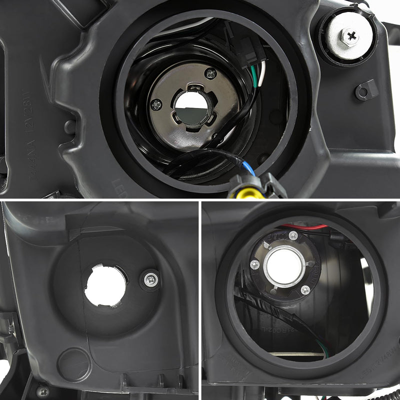 Black Smoke SPEC-D TUNING Sequential Projector Headlights w/LED DRL Light Bar and Startup Animation Compatible with 2010-2016 Cadillac SRX, Left + Right Head Lamps Assembly