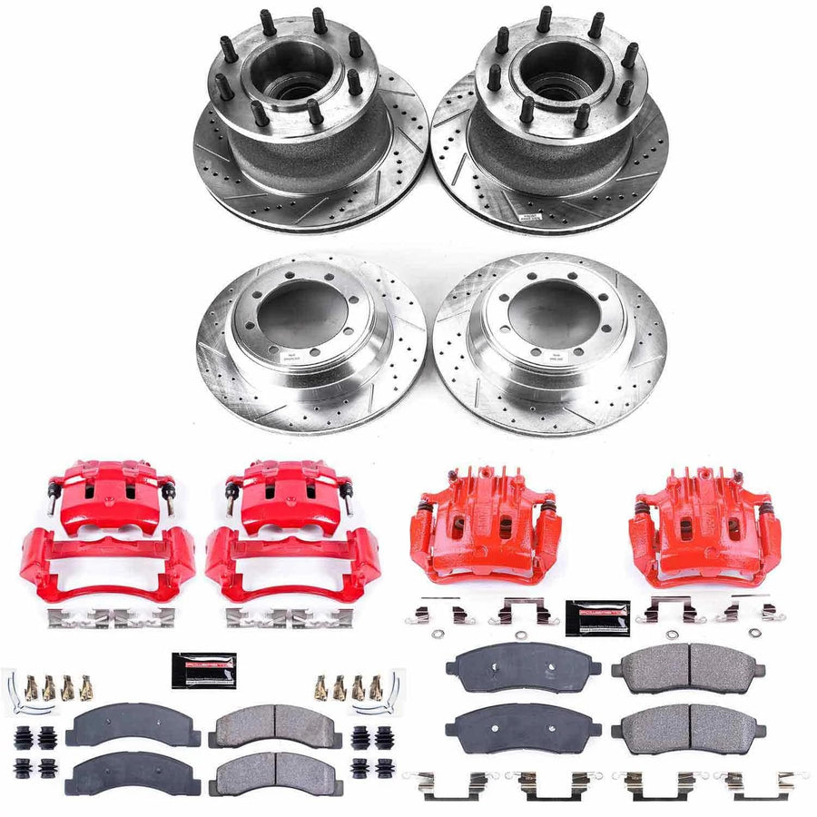 Power Stop 1-Click Performance Brake Kit KC2868A with Caliper For Ford F-350 Super Duty 2000-2002 [Model Specific]
