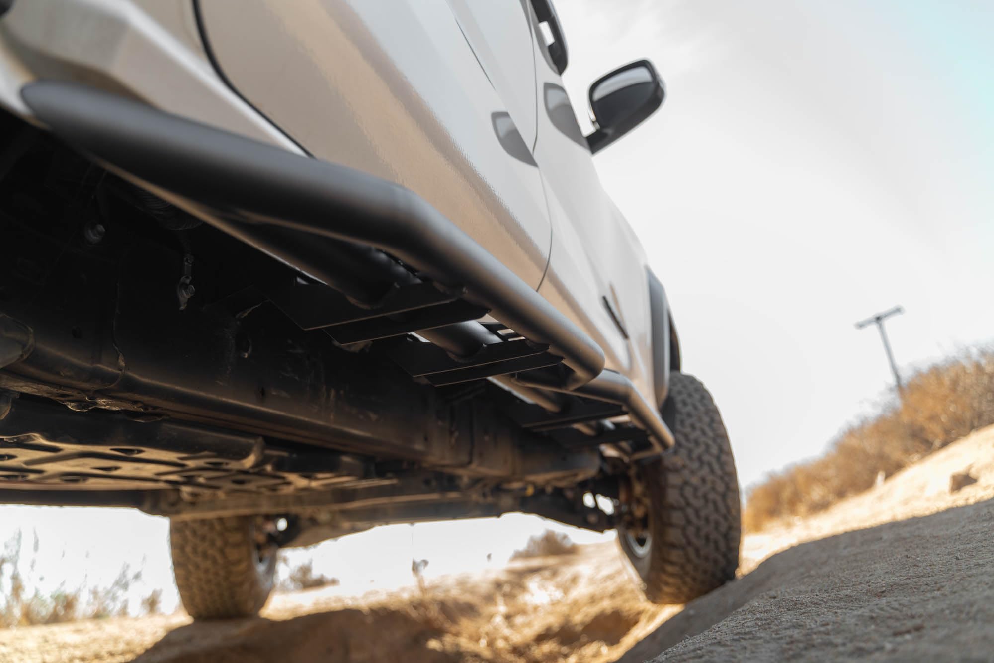 OE Plus DV8 Offroad Side Steps for 2024 Toyota Tacoma Double Cab | Anti-Slip Design | Mounts to Body/Pinch Weld | Provides Protection from Light Trail Debris | Retains OEM Ground Clearance | Steel