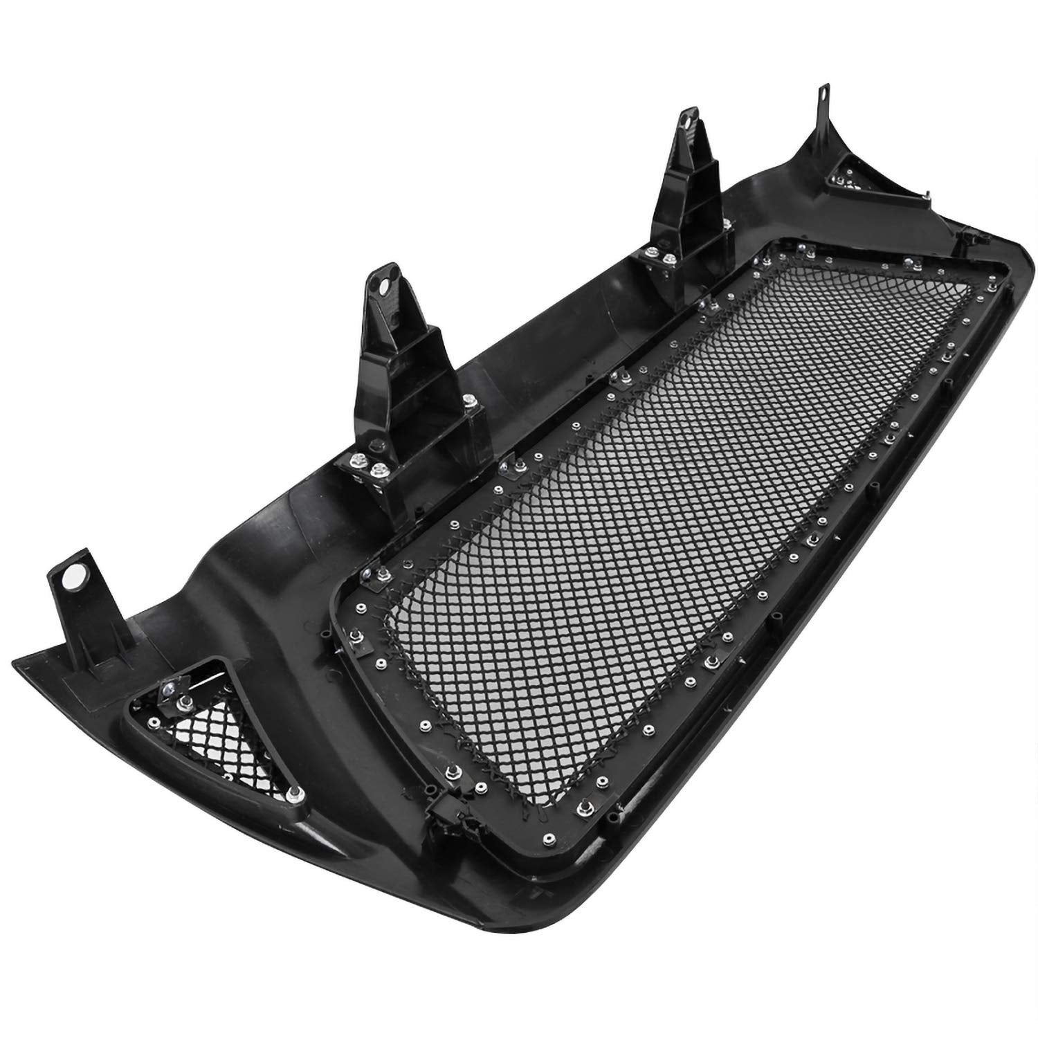 Glossy Black ABS Rivet Mesh Style Front Hood Grille Spec-D Tuning Compatible with 2005-2011 Toyota Tacoma