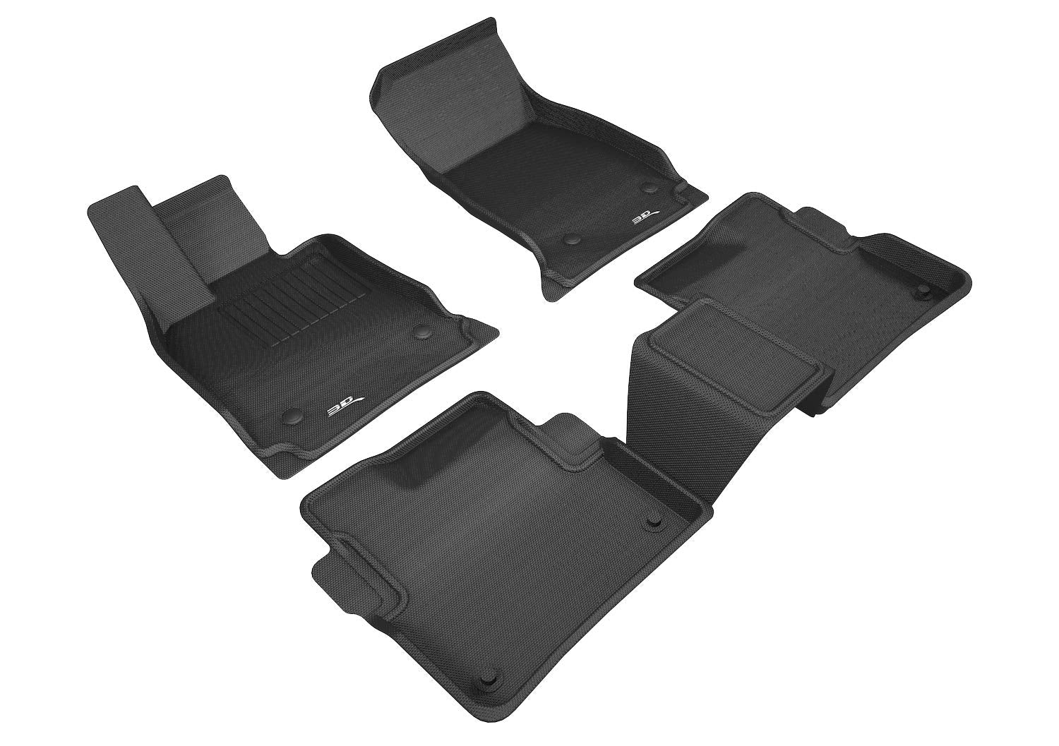 3D MAXpider KAGU Custom Fit Floor Mat (BLACK) for 2016-2020 CADILLAC CT6-1ST ROW 2ND ROW