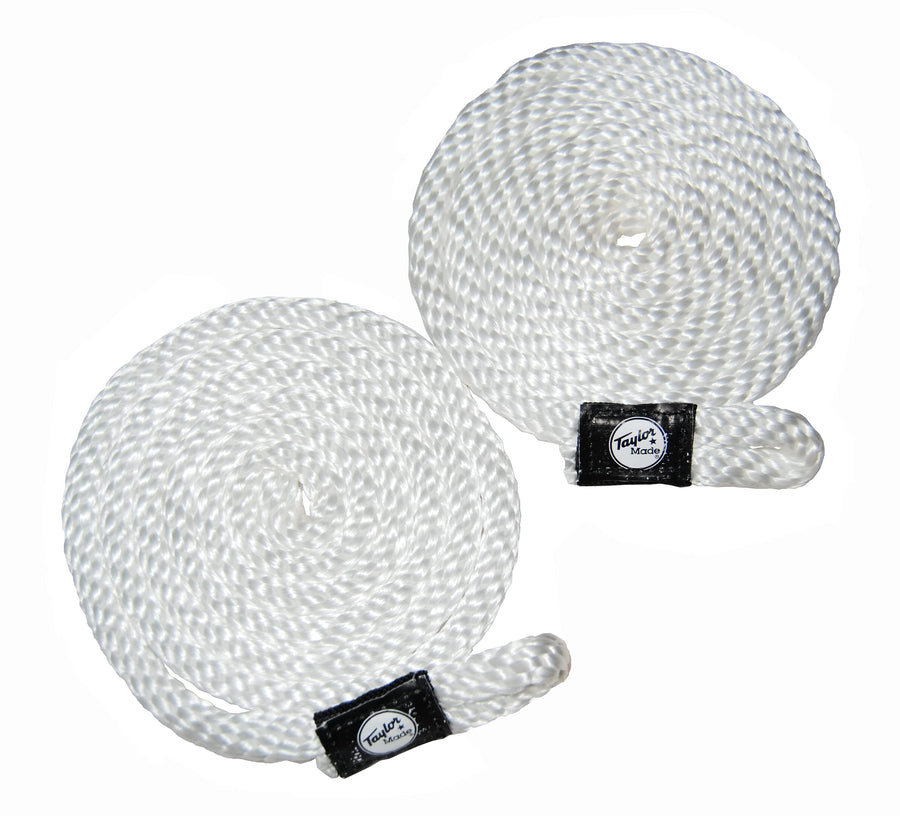Taylor Made Fender Loc Lines Boat Fender - 2-Pack, 3/8" Diameter x 6' Long Rope, White, Braided Polypropylene, Pre-Spliced, Professionally Finished, Rot-Resistant, No Kinks - 11311
