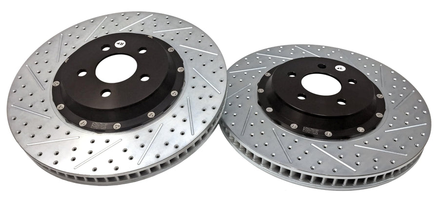 Baer Brakes EradiSpeed+ 2261042 Front 2-piece Brake Rotors Slotted Drilled Zinc Plated
