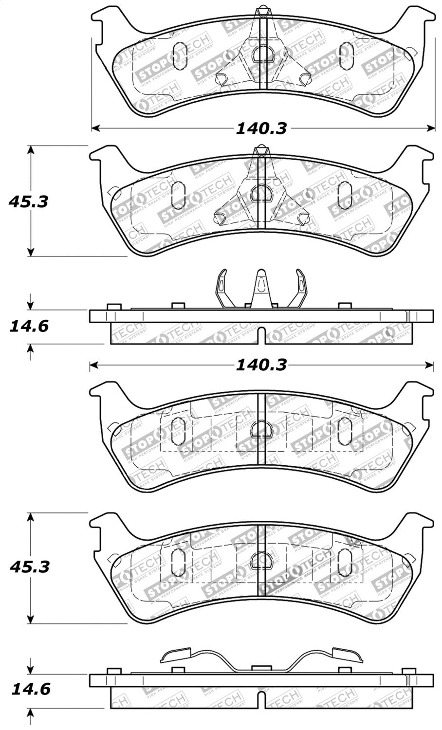 Sport Brake Pads StopTech 309.06670 with Shims and Hardware