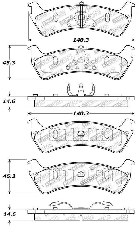 Sport Brake Pads StopTech 309.06670 with Shims and Hardware