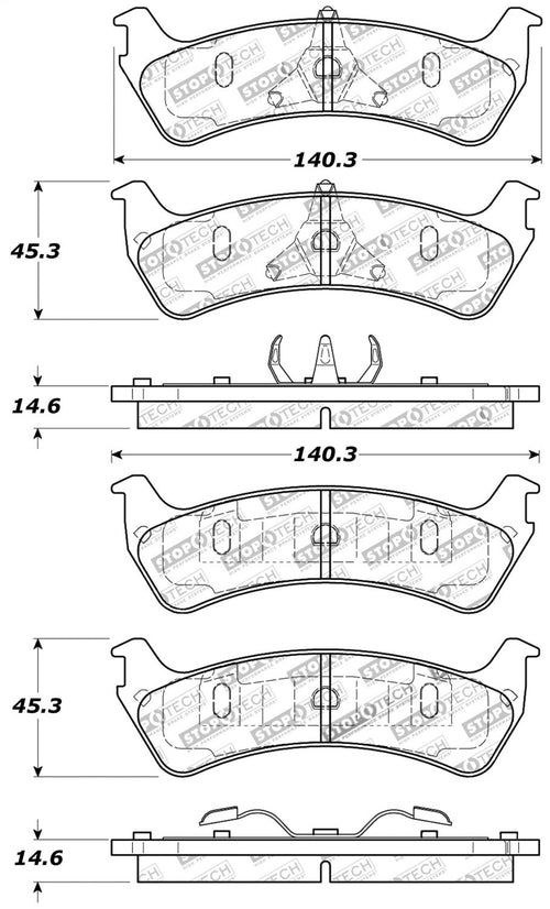 Sport Brake Pads StopTech 309.06670 with Shims and Hardware